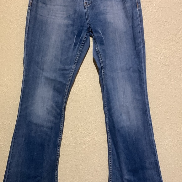 Maurices Jeans 11/12 Long Junior Blue Molli Flare/Bootcut Distressed Stretch - Picture 3 of 16